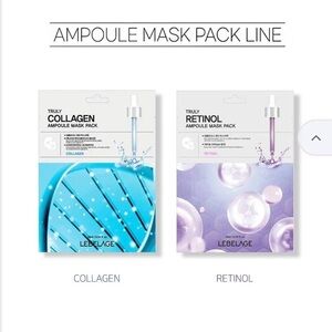 Collagen and Retinol Ampoule Masks Pack - Blue and Purple (20 pcs per box)